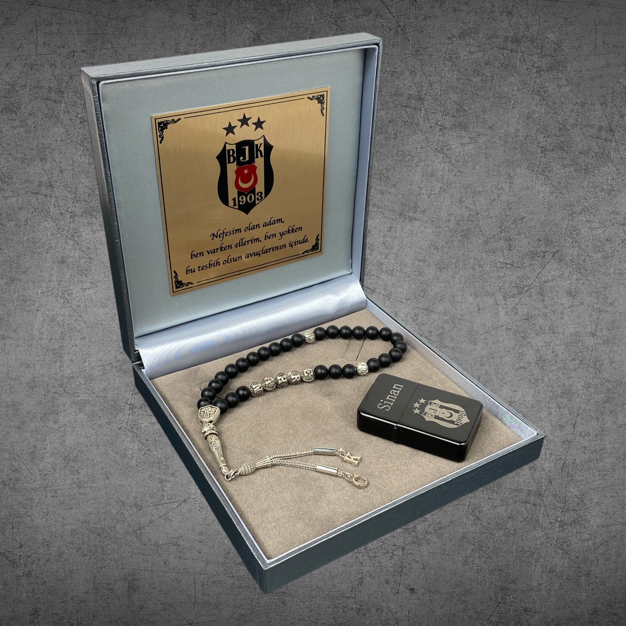 Tesbih Taraftar Set BJK Graue Box 4eckig